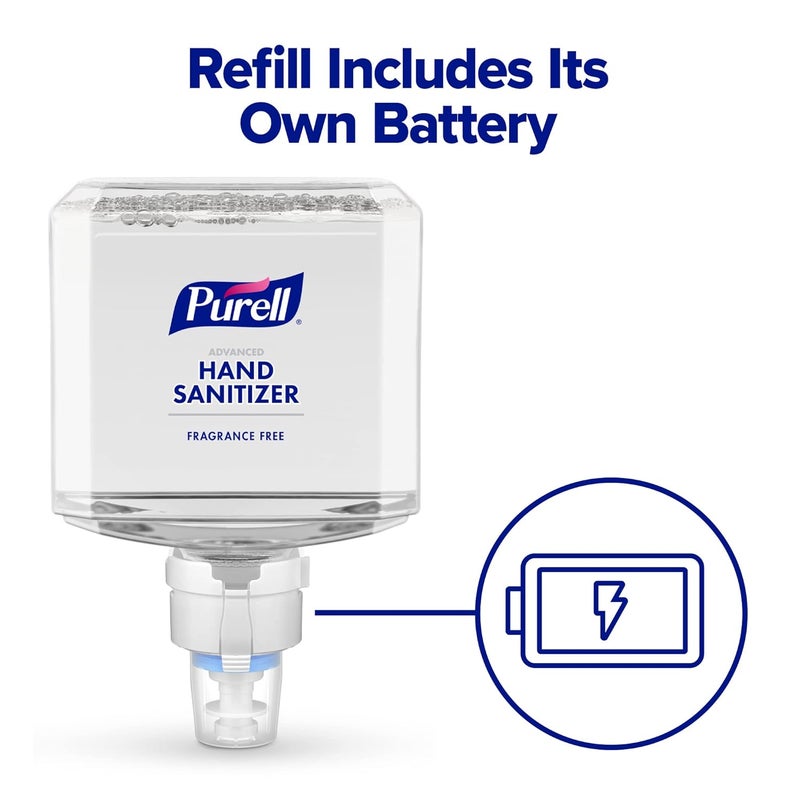 Purell جل مطهر يدين متقدم خالي من العطر، 1200 مل إعادة تعبئة لجهاز توزيع مطهر اليدين الأوتوماتيكي ES8 (عبوة من 2) - 7760-02 - Image 4